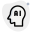 Artificial intelligence with a head Logotype isolated on a white background icon