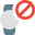Smartwatch banned with crossed sign isolated on white background icon