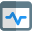 Line graph infographics on a web page template under landing page icon