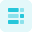 Boxes to right followed by rows list icon
