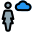 Cloud computing engineer with advance support layout icon