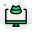 Ultrasound report check on a desktop computer isolated on a white background icon