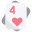 45 Four of Heart icon