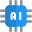 Microprocessor Technology with artificial intelligence isolated on a white background icon