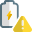 Battery warning with critical damage or very low level icon