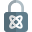 Atomic reaction structure with padlock isolated on white background icon