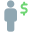 Salary transferred in dollar money tender layout icon