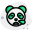 Panda snoring with sweat drop from nose icon