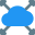 Cloud computing system with direction in all four corners icon