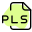 PLS is a computer file format for a multimedia playlist icon