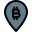 Bitcoin exchange rate with location pin symbol icon