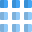 Menu square boxes setup in rows and column icon