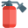 Fire extinguisher as a back to put off fire in hotels icon