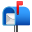 cassetta delle lettere aperta con bandiera alzata icon