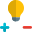 Lamp on a DC charging isolated on a white background icon