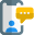 Chatting with client with cell phone inbuilt messenger icon