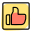 Thumbs up button on popular social media icon