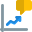 Inconsistence salas graph shared with company isolated on a white background icon