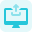 Upload content online from desktop computer layout icon