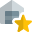 Warehouse with star logotype - favorite storage unit icon