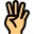 Four fingers hand gesture with front of the hand icon