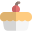 Pie with cherry on top of the cake icon