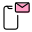 Email and message notification on smartphone with envelope icon