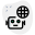 Global access of a robotic programming language isolated on a white background icon