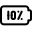 Ten percent phone battery charging level layout icon