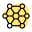 Atom structure with lattice holding each other icon