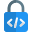 Encrypted programmable application system with padlock logotype icon