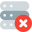 Delete files from the database server isolated on a white background icon
