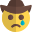 Crying cowboy with tears flowing down from face icon