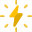 Thunder bolt sign used for electrical power icon