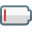 Low battery power level indication isolated on a white background icon