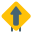 Straight forward up arrow signal as signpost icon