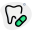 Painkiller capsule to overcome the toothache layout icon