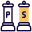 Pepper and salt bottle with self grinding icon