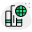 Global access of e-library isolated on a white background icon