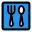 Food court with cutleries like spoon and fork icon