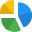 Exploded Pie chart comparison with multiple sections layout icon