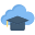 Cloud mortarboard icon