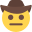 Cowboy netural face expression with brim hat icon