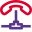 Landline phone network with multiple merge line icon