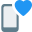 Smarphone with inbuilt heart rate sensor logotype icon