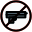 No arm and ammunition prohibited in public place location icon