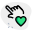 Multi touch display with heart shape isolated on a white background icon