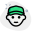 Courier delivery agent face with cap on top icon