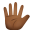 mano con le dita allargate, carnagione medio-scura icon