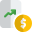 Financial information compared with line graph layout icon